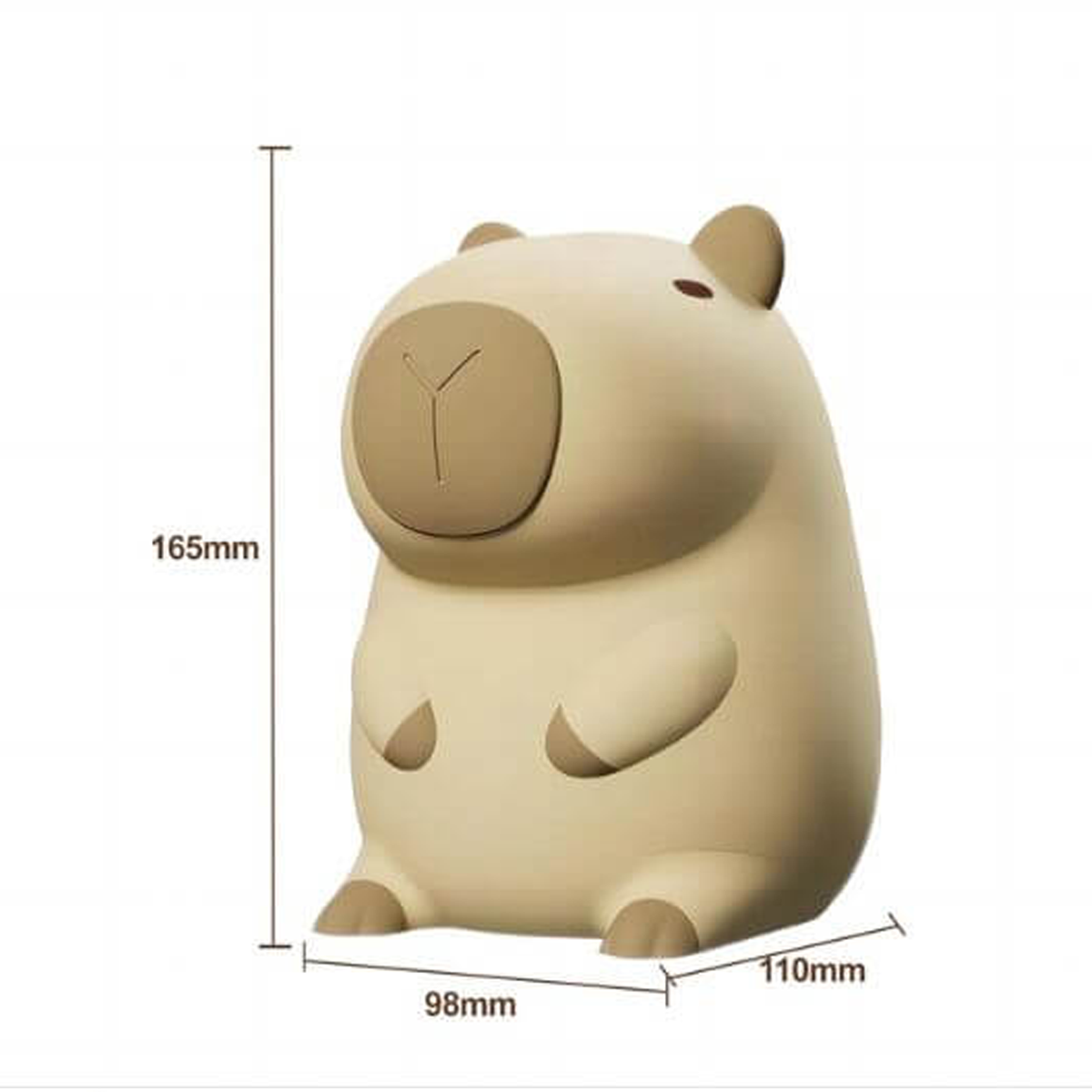 Luz LED Capibara Recargable – Lámpara de Silicona con 7 Colores y Toque Mágico