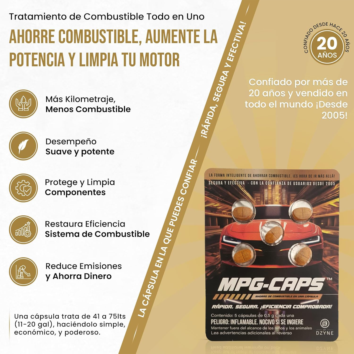CAPS ADITIVO PARA AHORRO DE COMBUSTIBLE