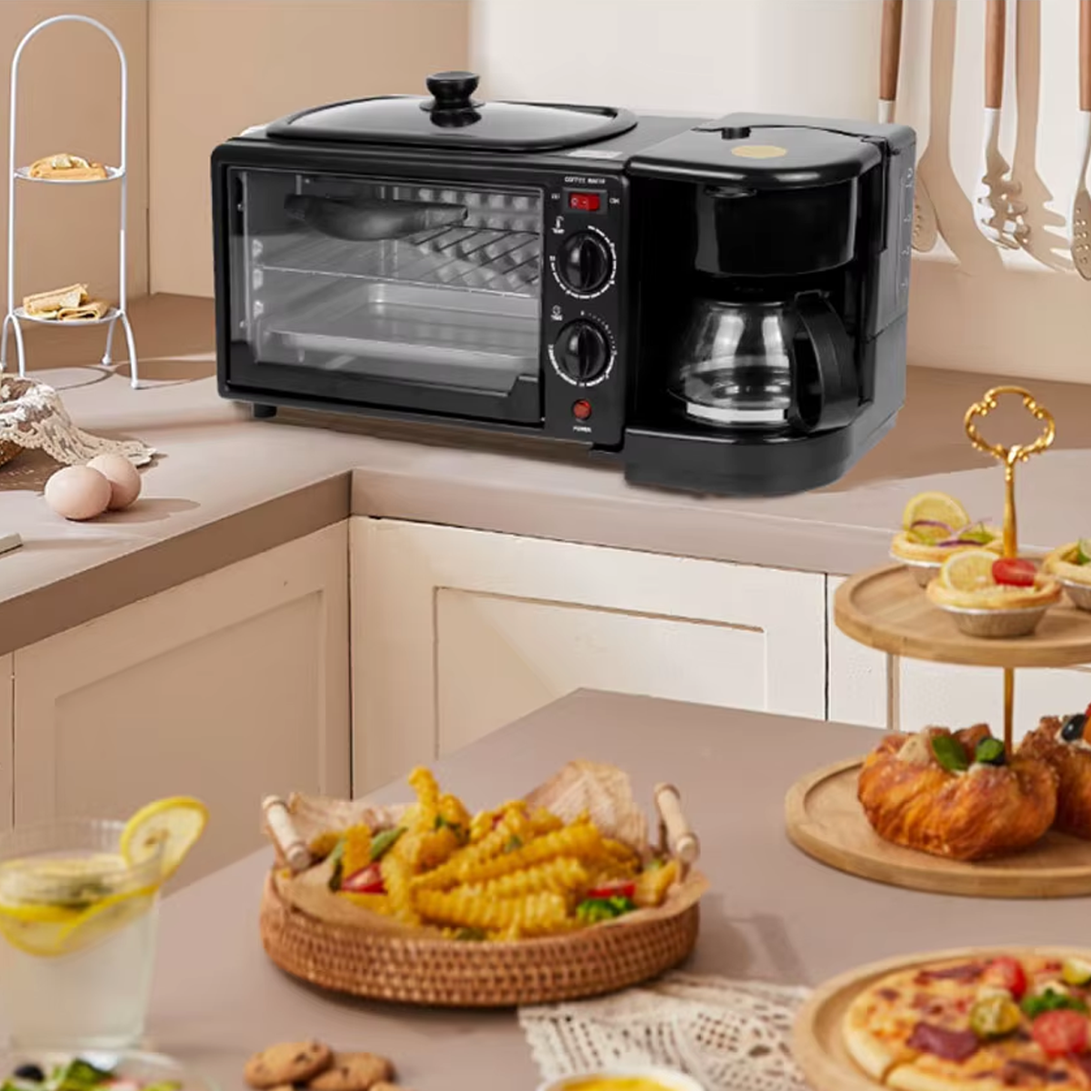 MultiChef 4X1 – Horno, Tostador, Grill y Cafetera en un solo diseño